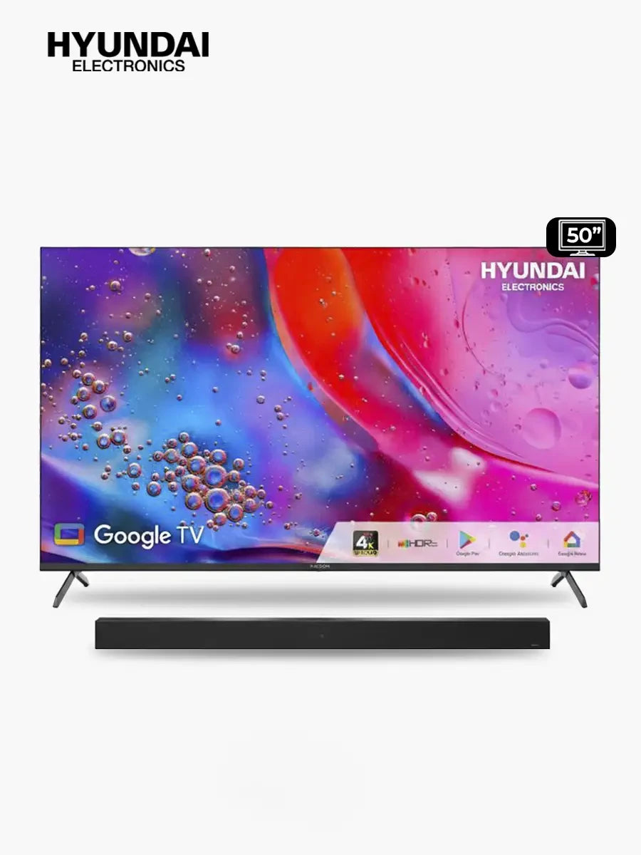 Televisor HYUNDAI 50" 4K + 1 MES DE CANALES GRATIS + SOPORTE TV