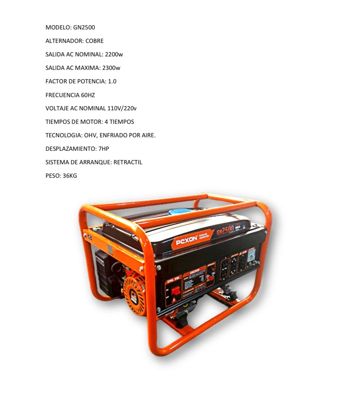Generador PCXON GN2500