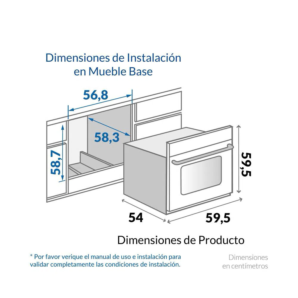 Horno de empotrar a gas vidrio negro 60 cm – HG 2545 / Negro