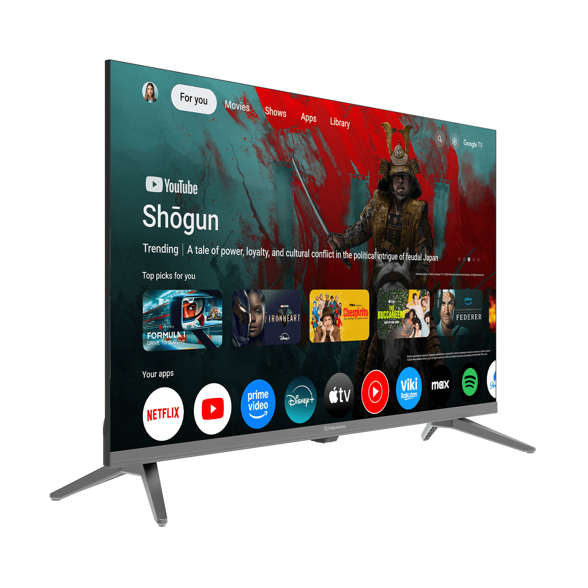 TELEVISOR INDURAMA 43" GOOGLE TV + 1 MES DE CANALES + SOPORTE TV