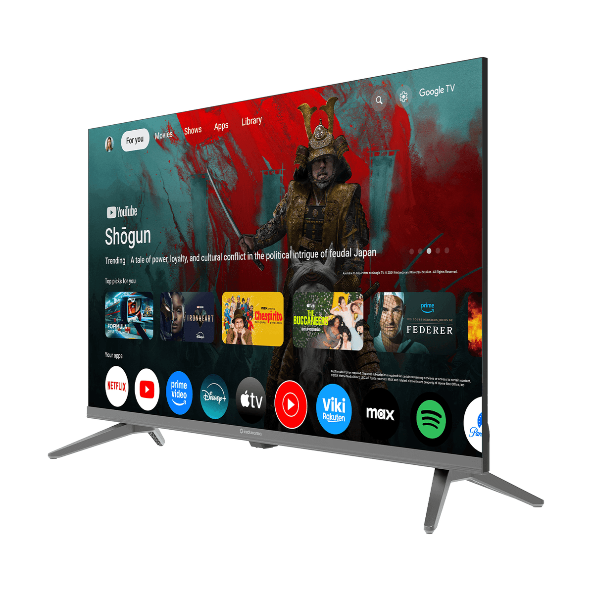 TELEVISOR INDURAMA 43" GOOGLE TV + 1 MES DE CANALES + SOPORTE TV