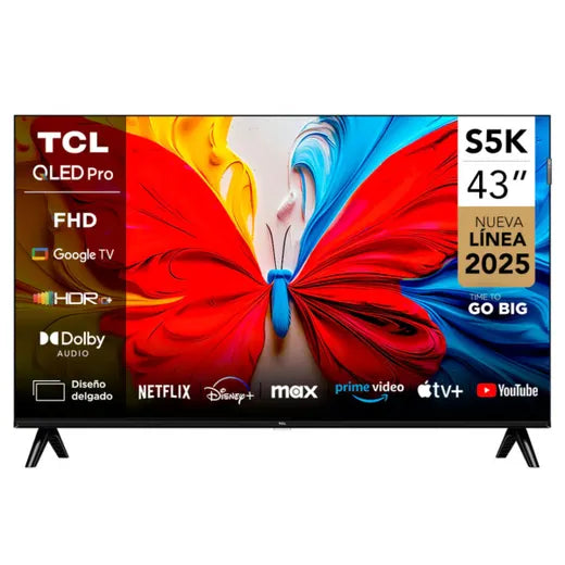 Televisor TCL 43" QLED + 1 MES DE CANALES + SOPORTE TV