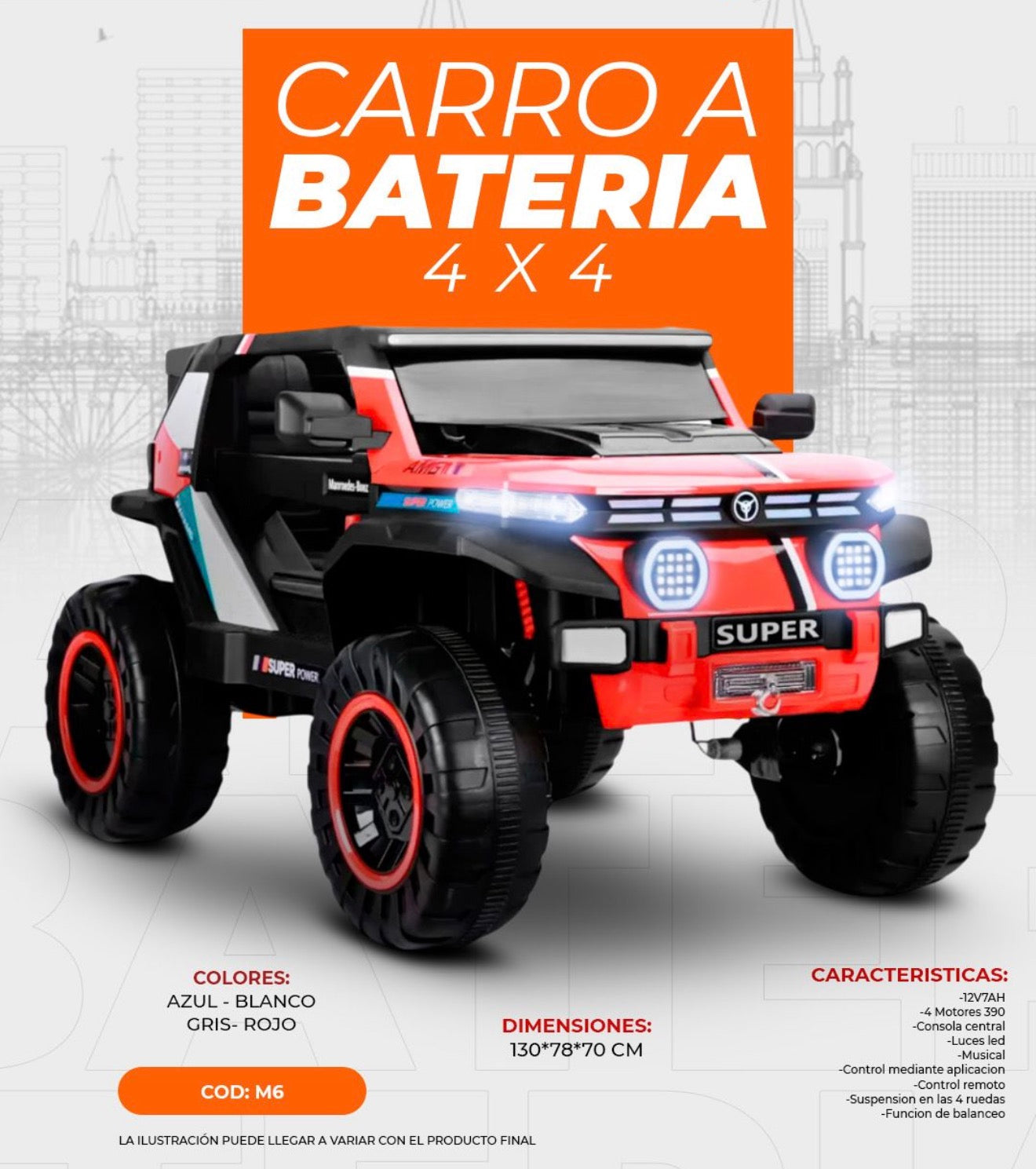 Carro a Batería 4X4 Jeep