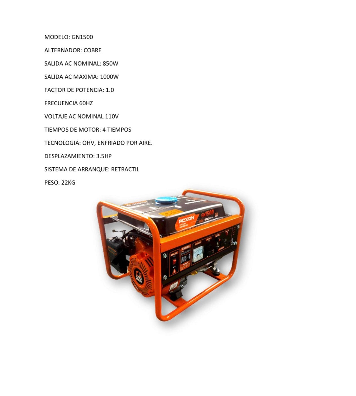 Generador PCXON GN1500
