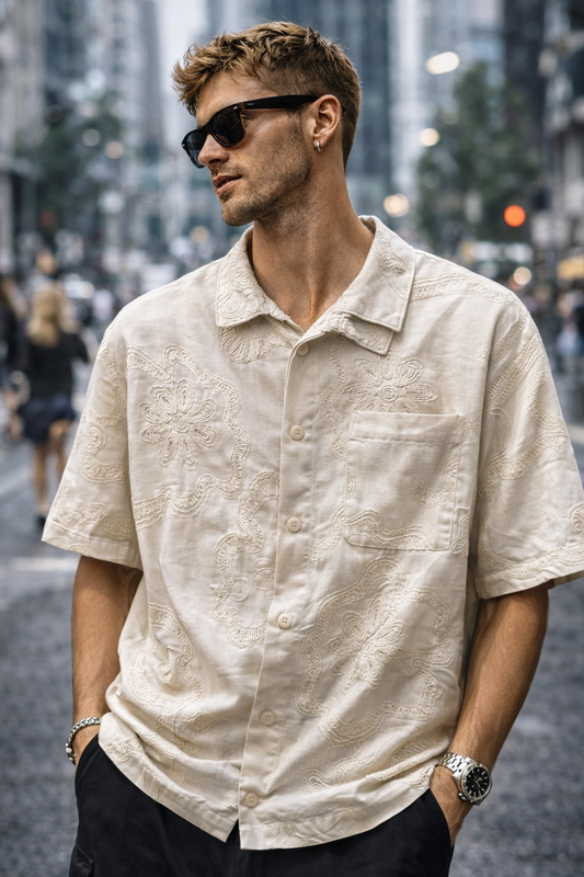Camisa Relaxed Fit Bordada