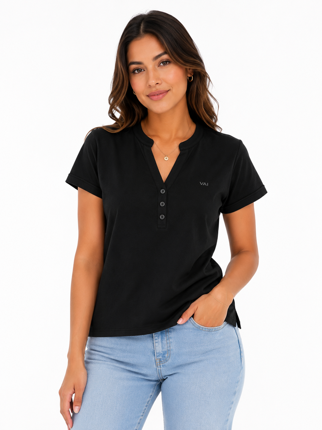 CAMISETA VAI VAI RE 6135BD BOTÓN