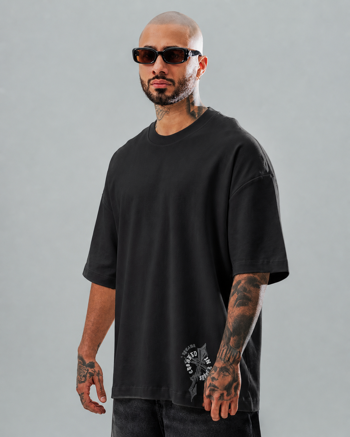 Camiseta Oversize Negra Wolves