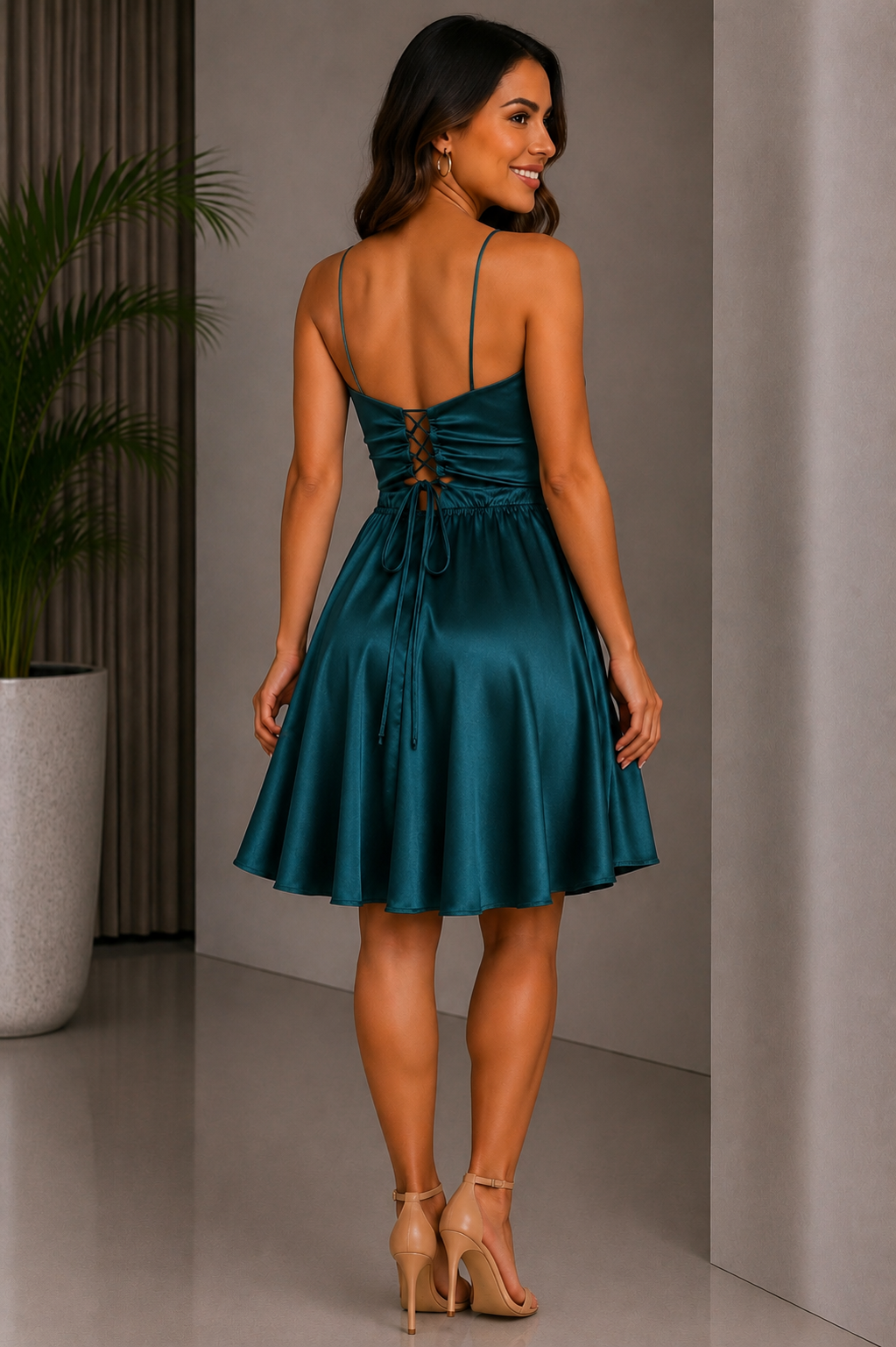 Vestido Satin Corto