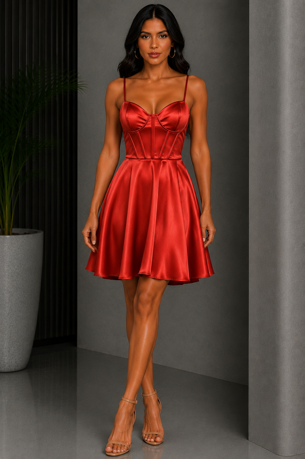 Vestido Corto Satin