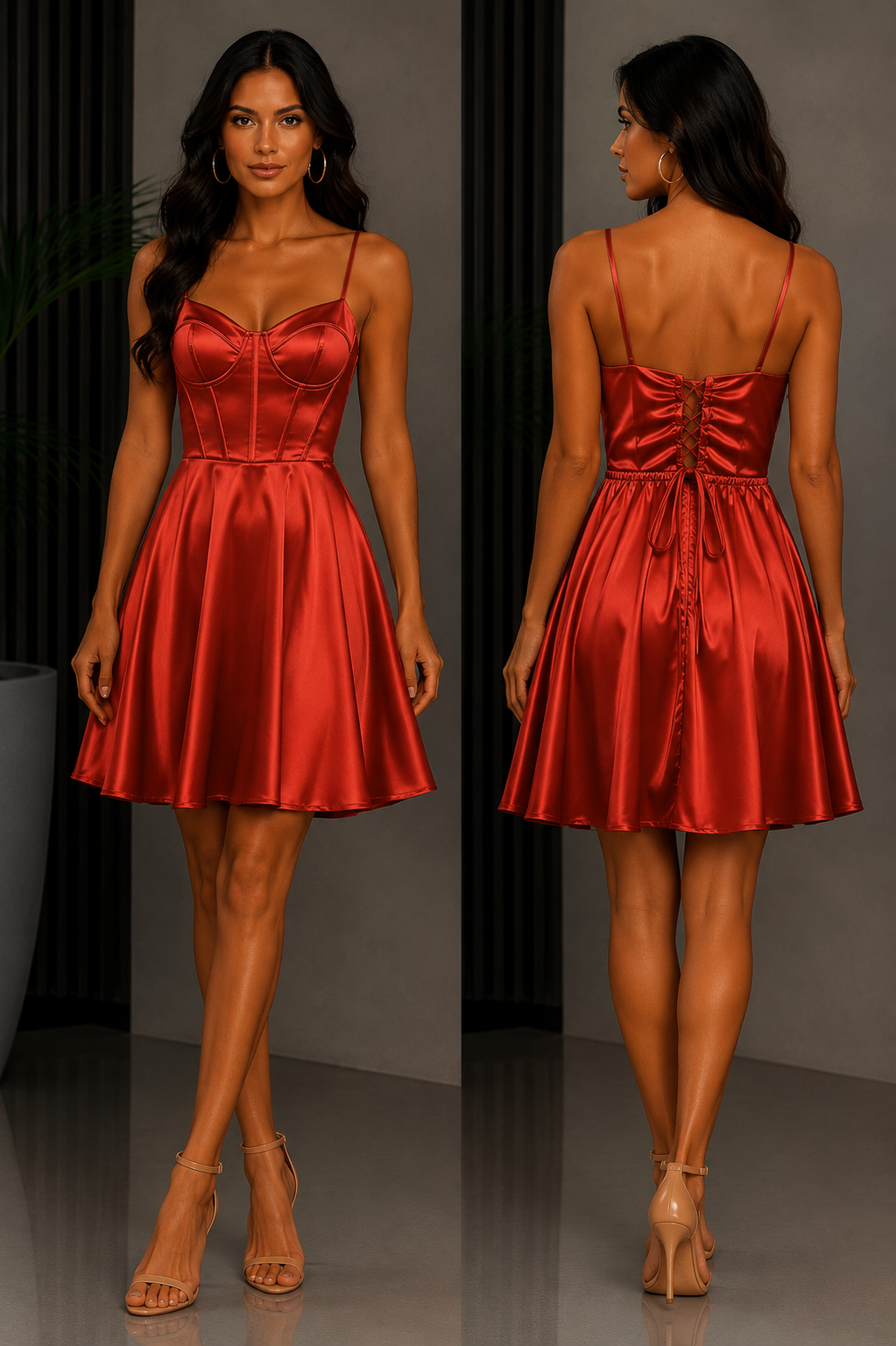 Vestido Corto Satin