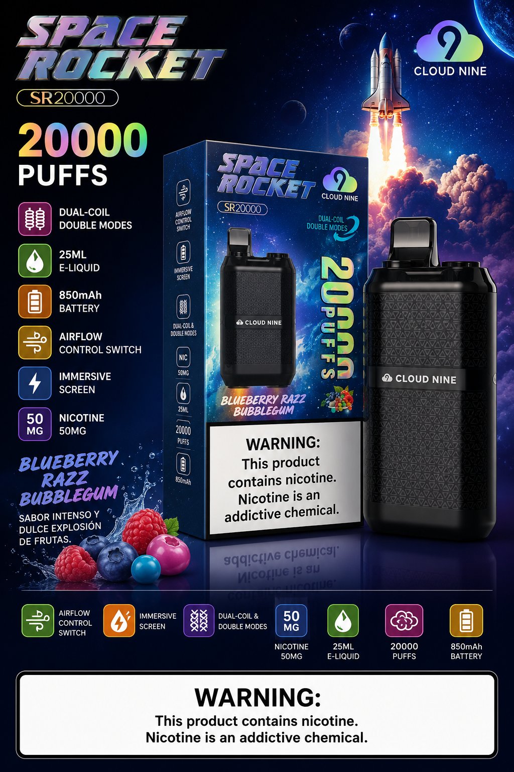 VAPE SPACE ROCKET 20000 PUFFS